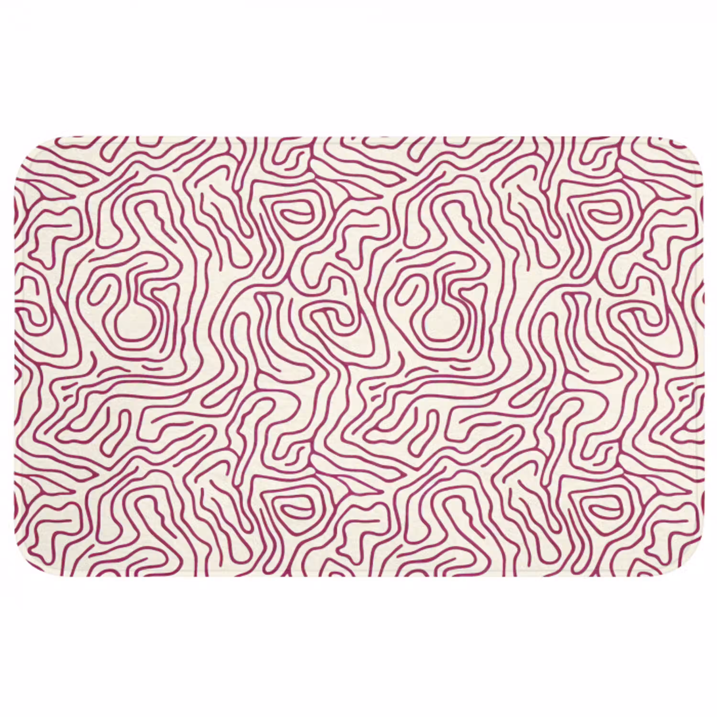 Kronkelende lijn - Magenta - Crème WCmat middel 1009 -3d