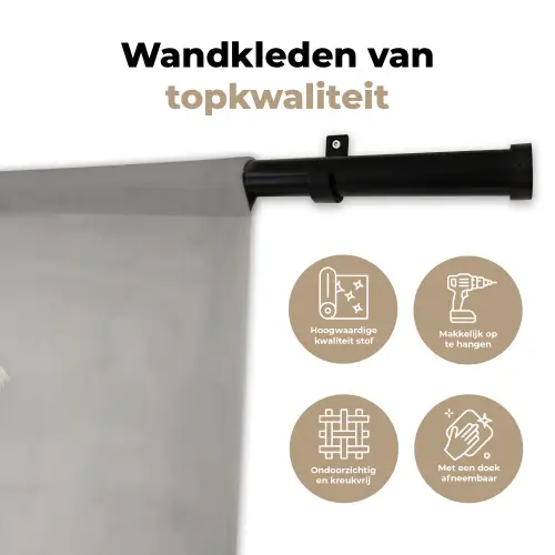 Hond - Wit - Kok Wandkleed katoen klein -sfeer2