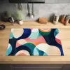 Abstract - Blauw - Roze Inductie beschermer vinyl 3mm klein -sfeer5