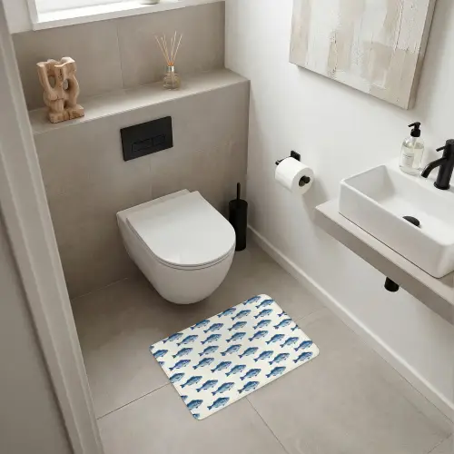 Vis - Patroon - Blauw WCmat klein 1009 -sfeer1