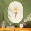 Minimalistisch - Schepijs - Hoorntje - Beige Wandcirkel Ovaal Glas middel -sfeer2