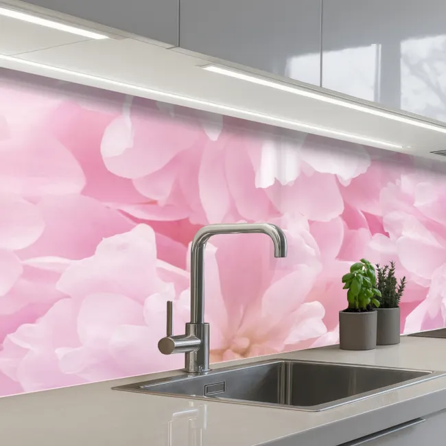 Bloemenpracht - Bloemen - Roze - Pioenroos keuken achterwand 2 middel -3d_schuin