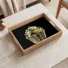 Cupcake - Eten - Goud - Zwart Dienblad Rechthoek middel -sfeer1