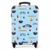 Politie en veiligheidspatroon op lichtblauw NBS - Handbagage koffer - Kinderen Unisex middel -productfoto_recht