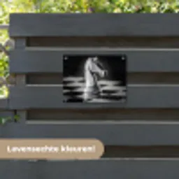 Paard - Hout - Schaalbord - Zwart tuinposter los doek klein -sfeer3