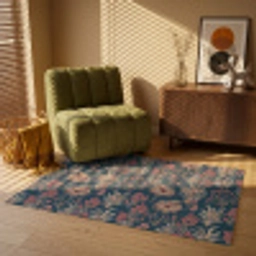 Botanisch - Patroon - Blauw Vloerkleed Rechthoek klein 1091 -atmosphere_sfeer1_global