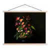 Bloemen - Vaas - Kleurrijk textielposter latten blank klein -3d