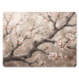 Bloesem - Takken - Schilderij - Beige - Serene muismat rubber klein -3d