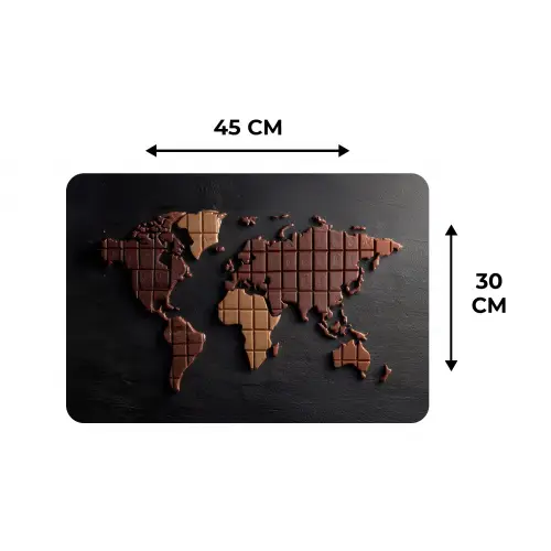 Wereldkaart - chocola - Smakelijke uitstraling Placemat vinyl groot -specs