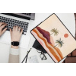 Palmbomen - Abstract - Zon - Heuvels laptophoes neopreen klein -bureau