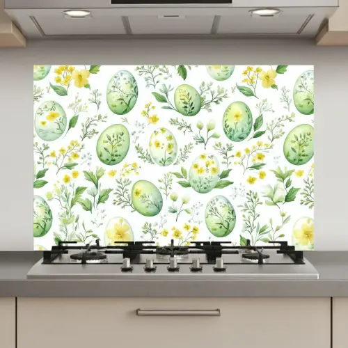 Patroon - Groen - Eieren keuken achterwand spatscherm klein -3d_website