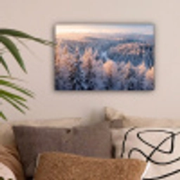 Bos - Bergen - Goud - Winter - Warm canvas 2cm klein -sfeer1