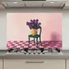 Stoel - Vaas - Bloemen - Geblokt keuken achterwand spatscherm klein -3d_website