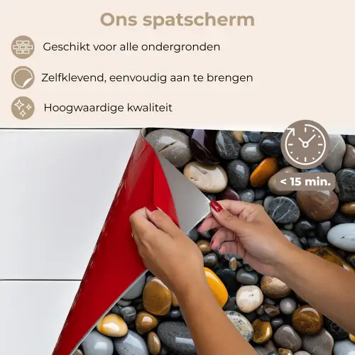 Geel - Kiezels - Glad keuken achterwand spatscherm klein 900 -spatscherm_NL