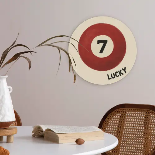 Cirkel - Zeven - Lucky - Rood Akoestische PET Vilt - Rond klein -sfeer3