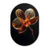Orchidee - Doorzichtig - Bloem Wandcirkel Ovaal Forex klein -3d