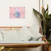 Kat - Illustratie - Minimalistisch - Roze tuinposter los doek klein -sfeer7