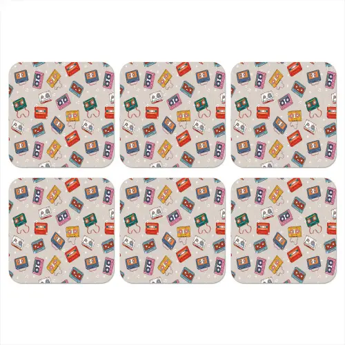 Muziek - Cassette - Patroon onderzetter kurk middel 366 -3d