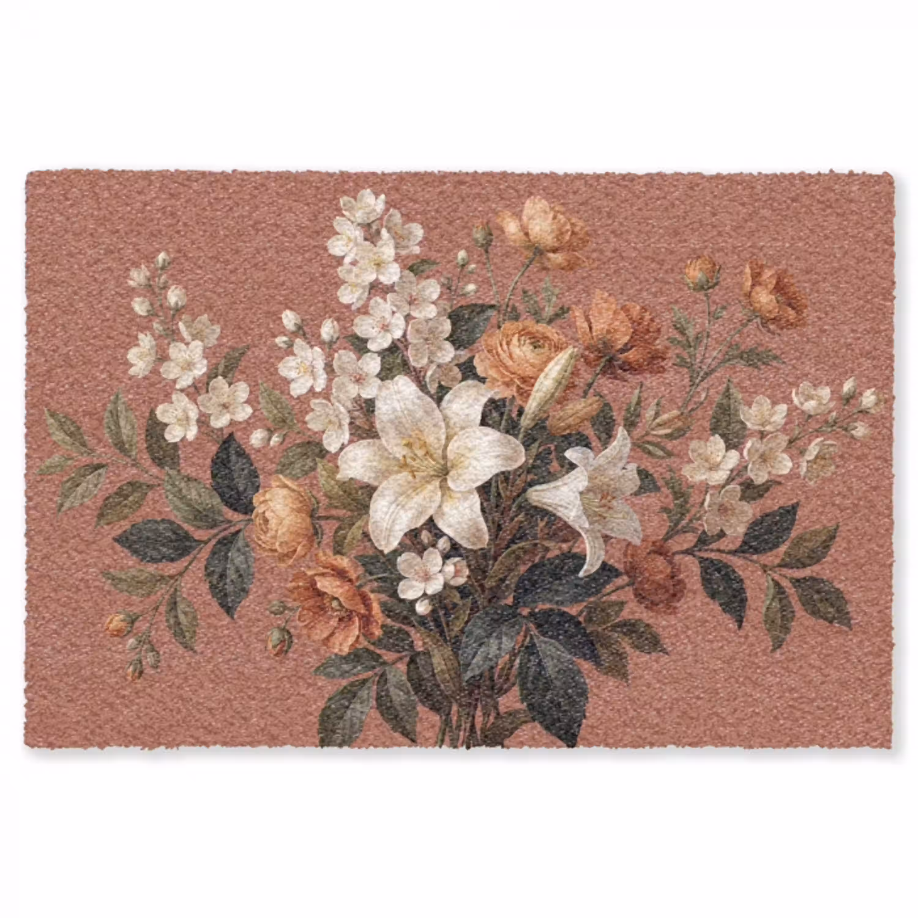 Boeket - Retro - Kleurrijk Vloerkleed Rechthoek klein -3d