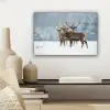 Hert - Dieren - Sneeuw - Winter - Landschap - Natuur canvas 2cm klein -sfeer6