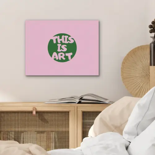 This is art - Tekst - Cirkel - Groen PET vilt klein -sfeer3