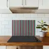 Verticale strepen - Groen - Roze keuken achterwand spatscherm klein 900 -sfeer2