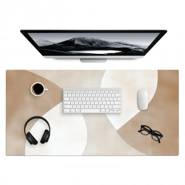 Desk Mat - Brown - Japandi - Abstract