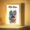 Hond - Verf - Dieren - Kleurrijk - Duitse Herder Light Box met kabel (Kinderlampje) klein -zzzz_3d_website