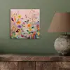Schilderij - Bloemen - Abstract - Kleurrijk aluminium wit klein -sfeer2