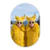 Vrouwen - Bananen - Geel Wandcirkel Ovaal Forex klein -3d