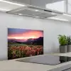 Bloemen - Bergen - Landschap - Nacht - Lucht - Roze keuken achterwand spatscherm klein -3d_schuin