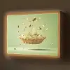 Pistache - Taart - Noten - Eten Light Box met batterij (Wandlamp) middel -z3d_website