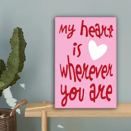 Valentijn - Hart - Liefde - Roze canvas 2cm klein -sfeer4