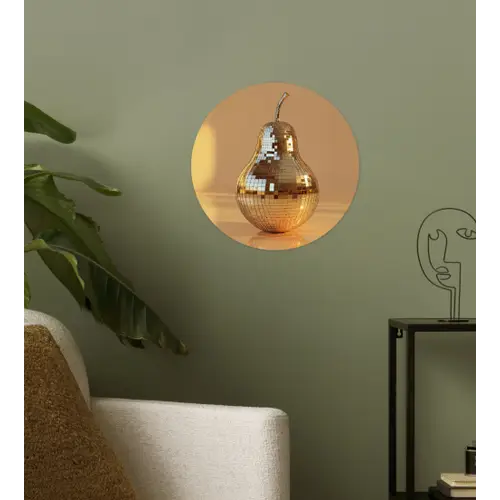 Goud - Disco - Glitter - Peer Wandcirkel behangsticker klein -sfeer2