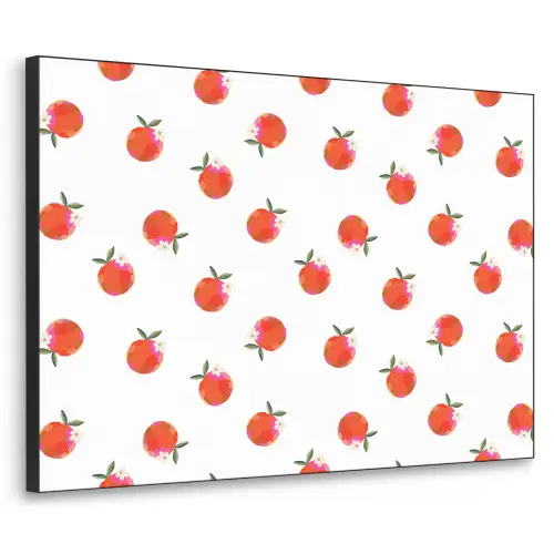 Oranje - Sinaasappel - Bloemetje Textielframe zwart klein 947 -3d