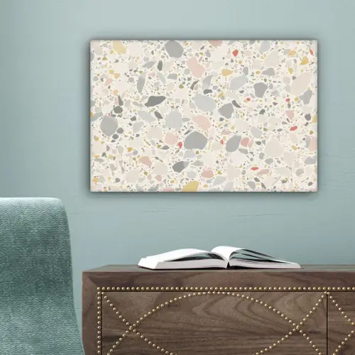 Patronen - Licht - Terrazzo - Decoratie canvas 2cm klein -sfeer4
