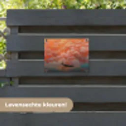 Zee - Boot - Wolken - Oranje tuinposter los doek klein -sfeer3