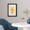 Robot - Gloeilamp - Gezicht - Antenne - Kinderen fotolijst zwart zonder passe partout klein -sfeer4