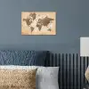 Wereldkaart - Beige - Bruin poster papier klein -sfeer2