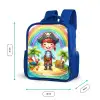 Piraat op een eiland met een schat Kinderrugzak - Blauw middel -productfoto_formaten