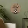Minimalistisch - Vaas - Bloemen - Bruin Akoestische PET Vilt - Rond klein -sfeer2