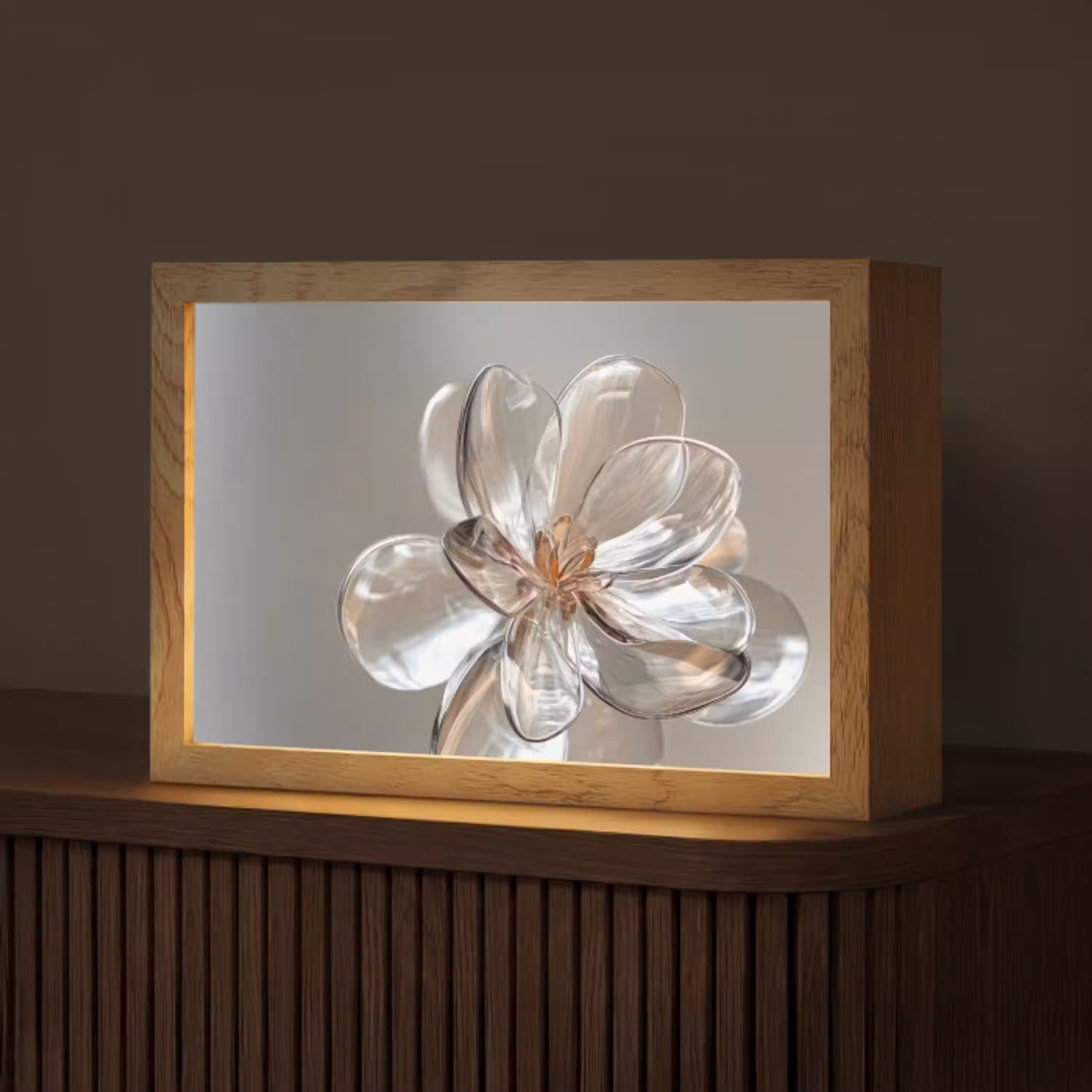 Bloem - Glazen - Doorzichtig Light Box met kabel (Tafellamp) klein -z3d_website