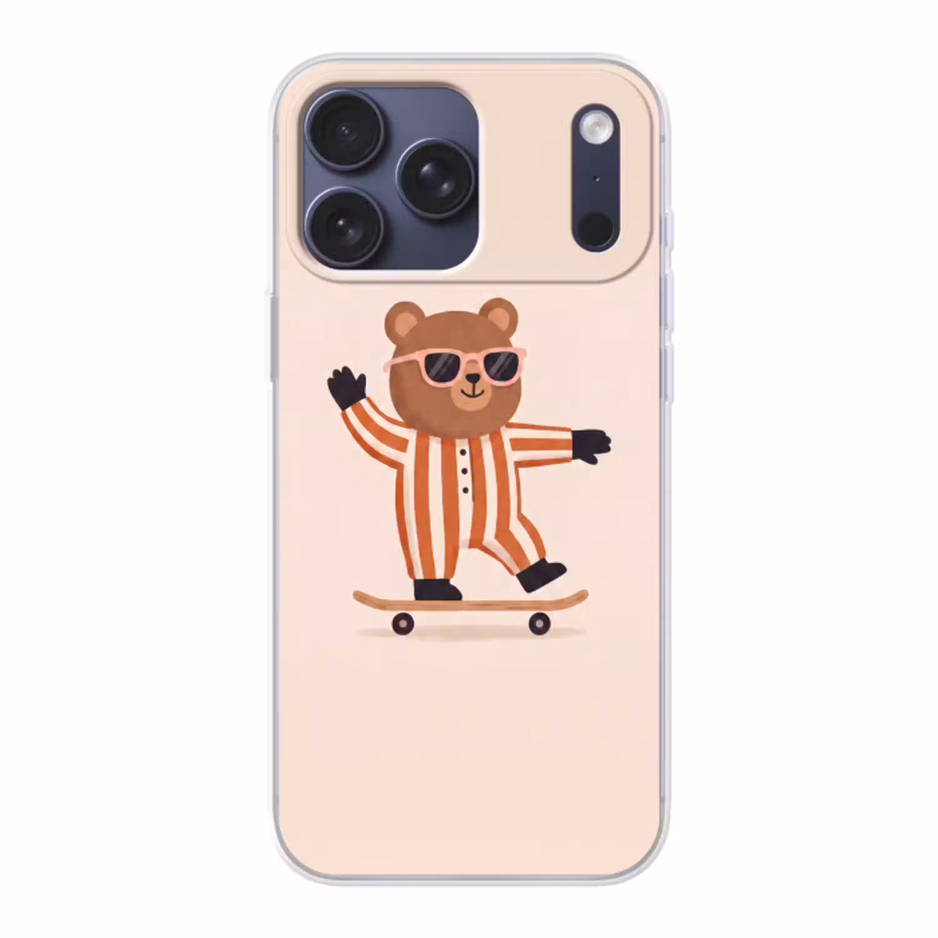 Dieren - Skateboard - Spel - Cartoon - Roze Telefoonhoesje iPhone 17 Pro Max klein -3d