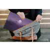 Heuvels - Paars - Mist - Zon laptophoes neopreen klein -tas