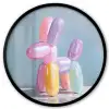 Dier - Ballon - Pasteltinten - Glanzend Fotolijst rond zonder passe partout klein -3d
