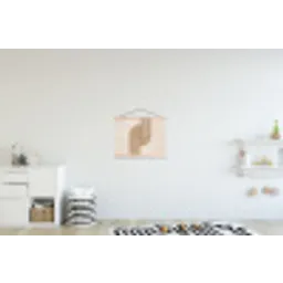 Symmetrische bocht - Koperkleurig textielposter latten blank klein -kinderkamer