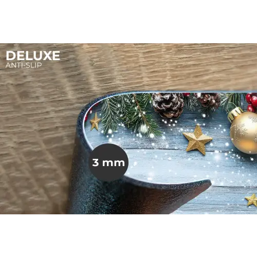 Kerstomlijsting - Sneeuw - Meerkleurig Placemat vinyl groot -closeup