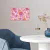 Bloemenpatroon - Roze - Oranje - Bloemen poster papier klein -sfeer3