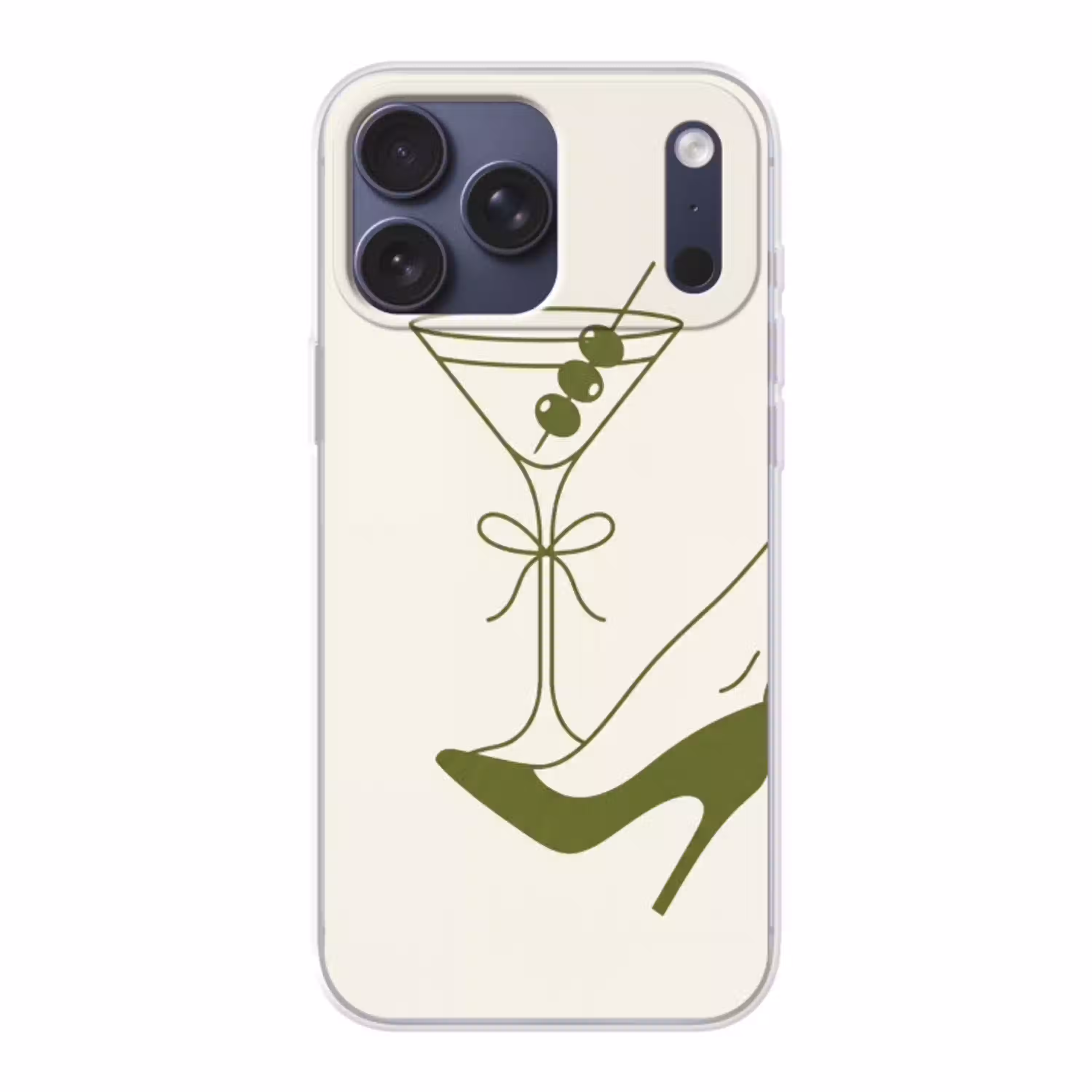 Drank - Martini - Hoge hak - Mode - Groen Telefoonhoesje iPhone 17 Pro Max klein -3d
