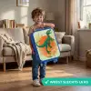 Groene dino tussen varens Kinderkoffer - Blauw klein -sfeer2_NL